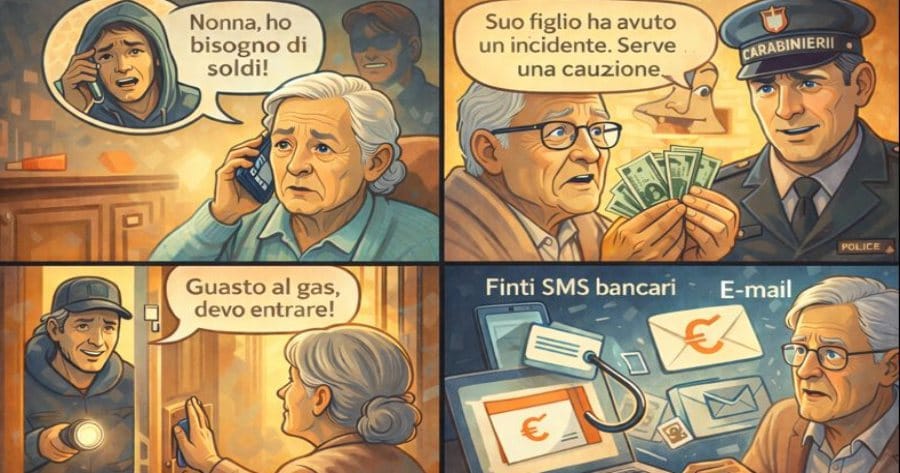 Anziani truffati da truffatori senza scrupoli.